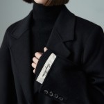 BELTED WOOL BLEND COAT BLACK