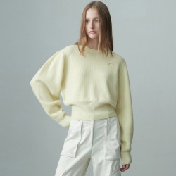 PUFFED SLEEVE KNIT TOP LEMON YELLOW