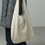 LEATHER SHOPPER BAG CREAM