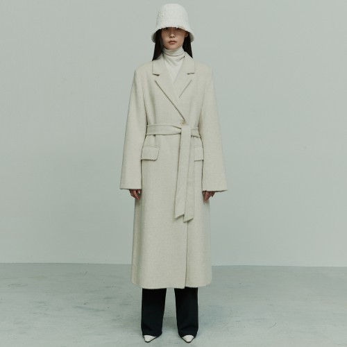 ANGORA WOOL BLEND COAT IVORY