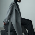 HANDMADE WOOL BLEND COAT GRAY