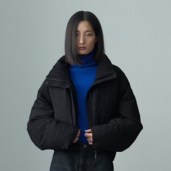 PLEATED PUFFER PADDED JACKET BLACK