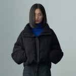 PLEATED PUFFER PADDED JACKET BLACK