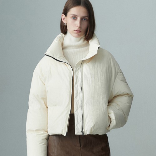 FUNNEL NECK PUFFER DOWN JACKET IVORY